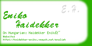 eniko haidekker business card